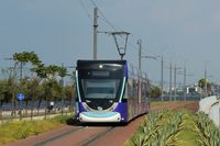 A tram is seen in Turkey on one of my tram-tours for tram and streetcar enthusiasts. I also offer railfan tours.